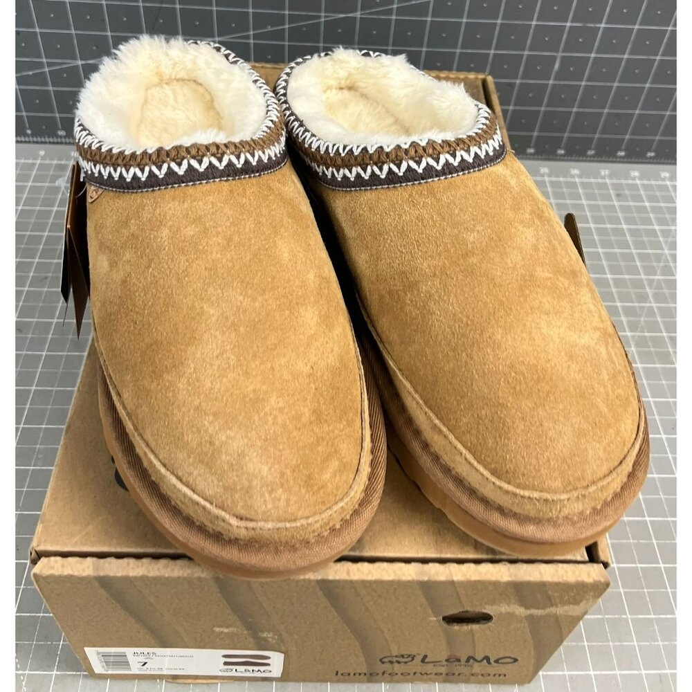 Lamo Women's Slip-on Slippers JULES Chestnut Leather Sz. 7 US 38 EU NEW~~EW2350 - Picture 2 of 15